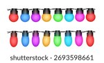String Lights. Christmas Lights. A garland of multi-colored light bulbs