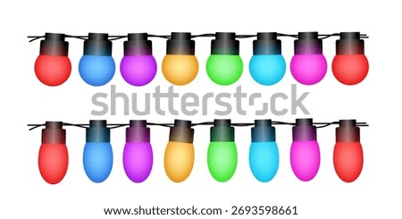String Lights. Christmas Lights. A garland of multi-colored light bulbs