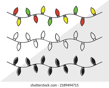 String Lights Clipart SVG Printable Vector Illustration