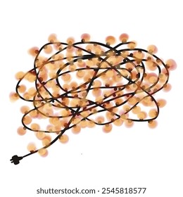 String Lights. Warm glowing string lights for festive holiday decor. Ideal for Christmas and New Year designs.