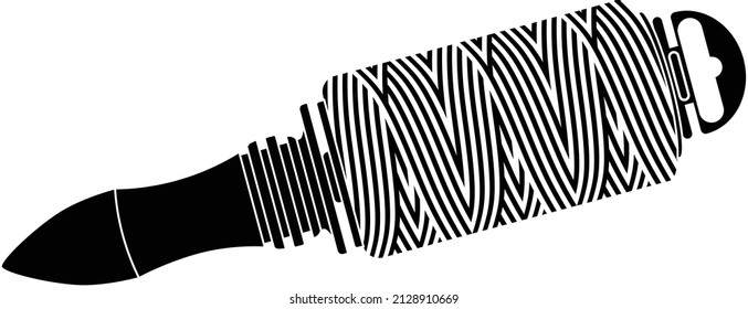 String line isolated vector on white background. The measuring tool is used in masonry and carpentry to help the user create a straight line between two reference points.