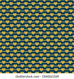 A string of love abstract Imitation gold with blue design seamless patterns. A seamless vector background. blue with Imitation gold ornament. Graphic modern pattern. Simple graphic design.