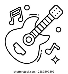     A string musical instrument, guitar icon