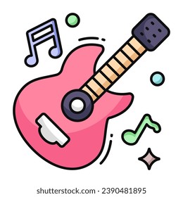      A string musical instrument, guitar icon