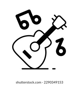 A string musical instrument vector design, premium icon of guitar in modern style