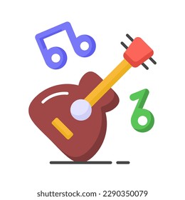 A string musical instrument vector design, premium icon of guitar in modern style