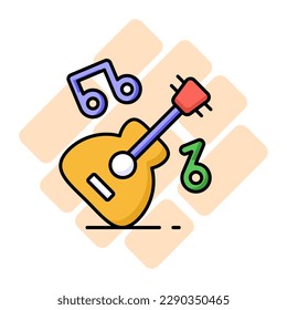 A string musical instrument vector design, premium icon of guitar in modern style