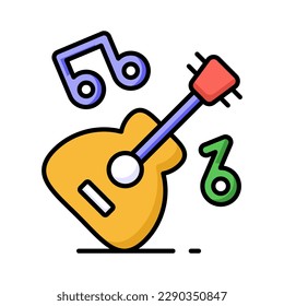 A string musical instrument vector design, premium icon of guitar in modern style