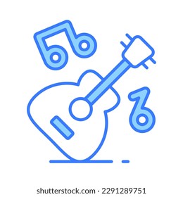 A string musical instrument vector design, premium icon of guitar in modern style