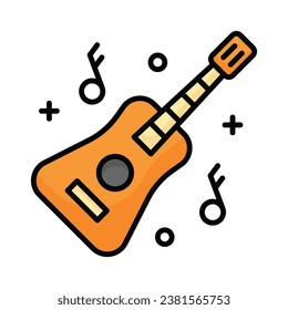 A string musical instrument vector design, premium icon of guitar in modern style