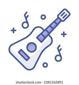 A string musical instrument vector design, premium icon of guitar in modern style