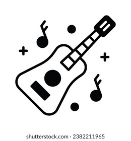A string musical instrument vector design, premium icon of guitar in modern style