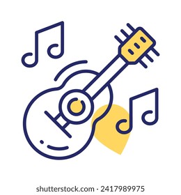 A string musical instrument vector design, premium icon of guitar in modern style