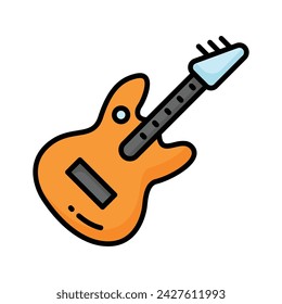 Un instrumento musical de cuerda de diseño vectorial, icono premium de la guitarra en estilo moderno