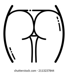 String Panties Flat Icon Isolated On White Background