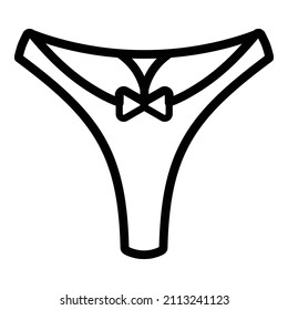 String Panties Flat Icon Isolated On White Background
