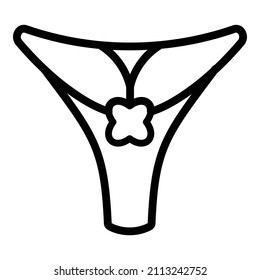 String Panties Flat Icon Isolated On White Background