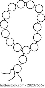 String of Prayer Beads (Tasbih) Line Icon
