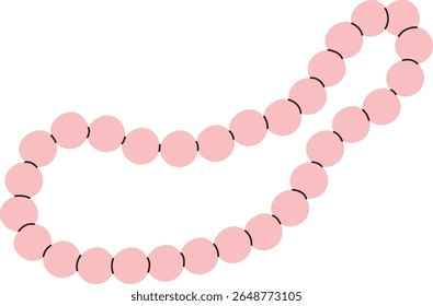 Uma sequência de contas redondas dispostas em um loop com um estilo vetorial limpo. Elementos circulares formam uma cadeia contínua com linhas suaves. Ilustração de vetor de desenhos animados.