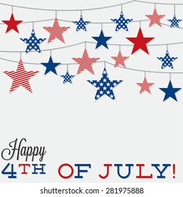 String of stars Independence Day card in vector format.