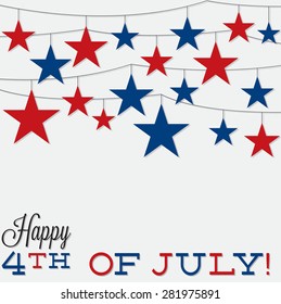 String of stars Independence Day card in vector format.
