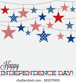 String of stars Independence Day card in vector format.