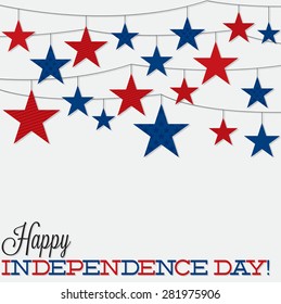 String of stars Independence Day card in vector format.