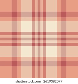 String texture seamless vector, argyle pattern check textile. Scrap background fabric tartan plaid in light and orange colors palette.