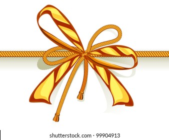 String tied in a bow on white
