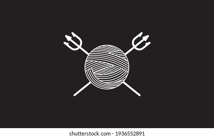 string with trident logo design