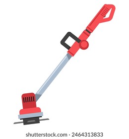 String trimmer with blade vector cartoon illustration isolated on a white background.