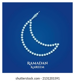 ilustración de diseño islámico ramadan kareem con tasbih