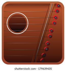 Stringed musical instrument - mini harp. Vector Graphics.