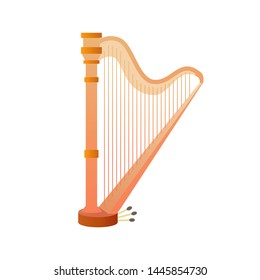 Stringed musical instruments, harp. Design layout for banners presentations, flyers, posters and invitations. Vector illustration