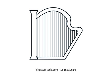Stringed musical instruments, harp. Design layout for banners presentations, flyers, posters and invitations. Vector illustration