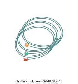 Strings for acoustic, electric or bass guitar. Vector illustration on a white background.