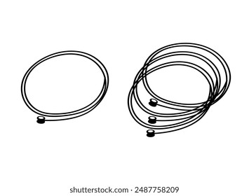 Strings for acoustic, electric or bass guitar. Vector icon on white background.