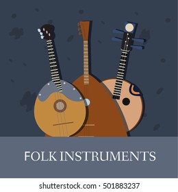 strings musical instruments vector background concept