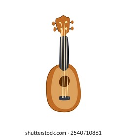 strings ukulele cartoon. instrument hawaii, small fun, chords plucking strings ukulele sign. isolated symbol vector illustration