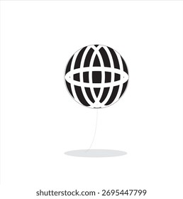 Un globo abstracto rayado que crea un efecto de ilusión óptica moderna