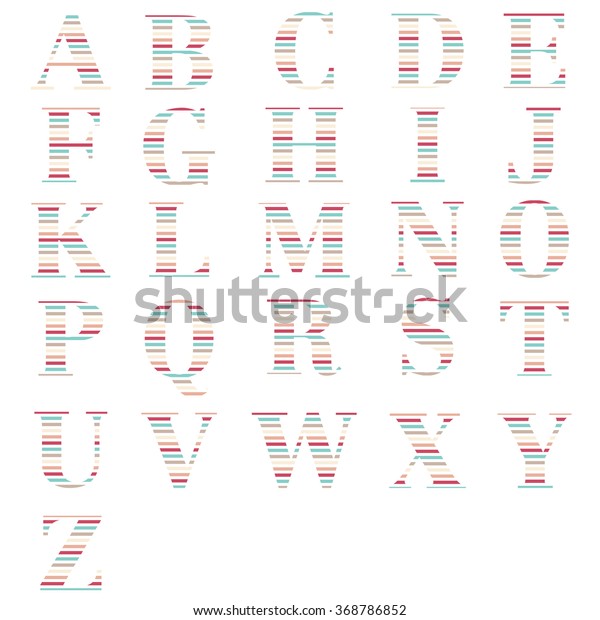 Strip Alphabet Colorful Font Capital Letter Stock Vector Royalty Free 368786852