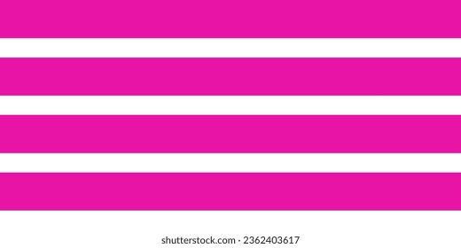 Borde de la banda con una combinación de rosa y blanco. Camisetas alegres, modernas, simples, de rayas, textiles, papel pintado. Vector