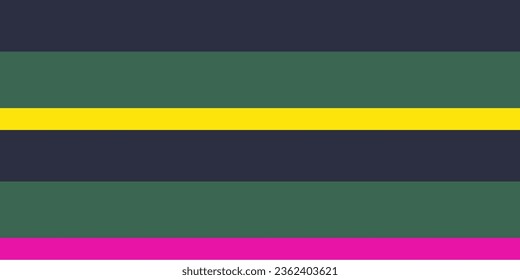 The strip background with an interesting color combination consists of dark blue, green, pink, yellow with different thicknesses. Strip t-shirt, background, textile, wallpaper. Vector