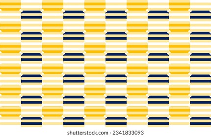 Strip background, background with thin squares with line strip. Blue and yellow block with repeat seamless pattern replete image design for fabric printing or wallpaper, chessboard or checkerboard