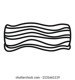 Strip bacon icon outline vector. Smoked food. Meat slice