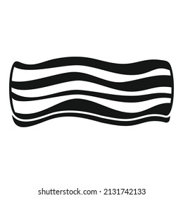 Strip bacon icon simple vector. Smoked food. Meat slice