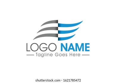 strip blue line wave logo conept