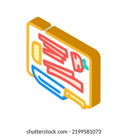 strip cut slice carrot isometric icon vector. strip cut slice carrot sign. isolated symbol illustration