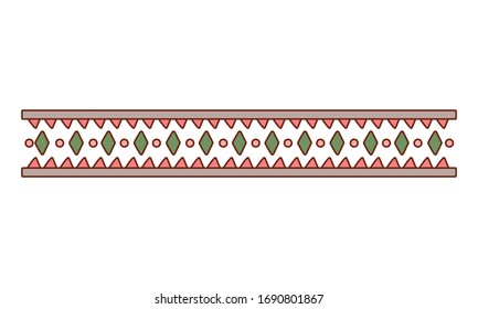 diseño de tiras, decoración bohemio-rústica vintage de estilo boho adorno de arte de moda y tema dibujado Ilustración vectorial