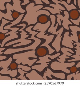 Strip with elements of chaos seamless pattern, abstract shapes, colorful background print. Ornate vector stripe lines fabric. 